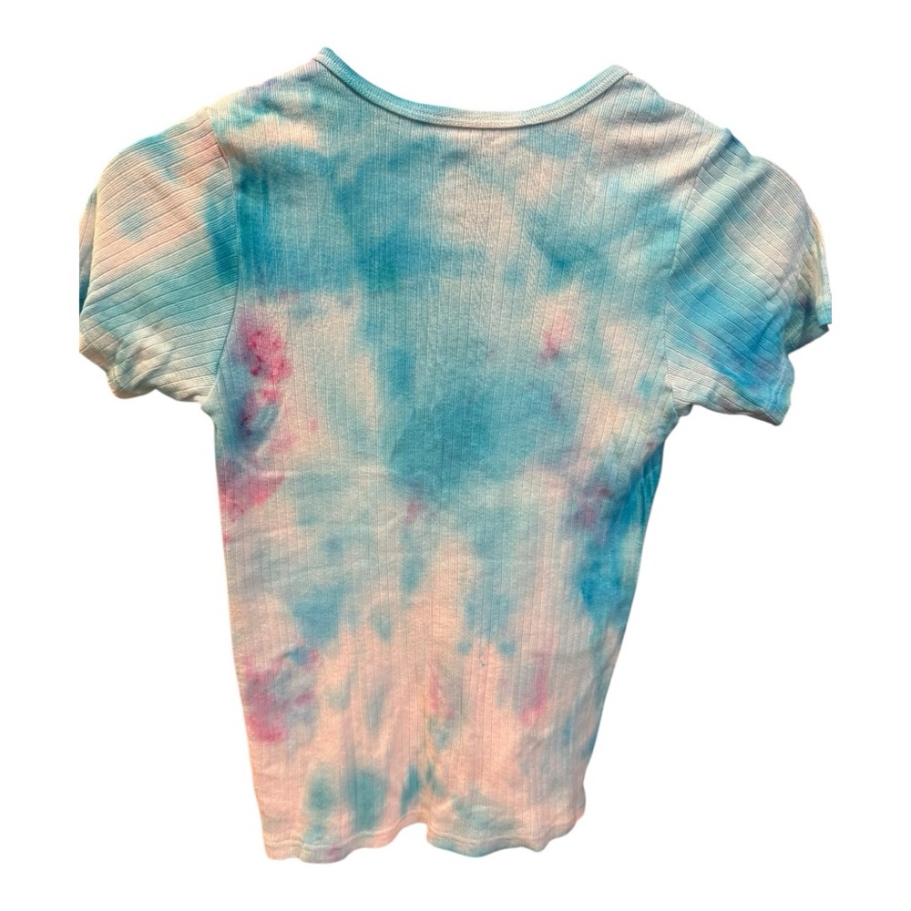 Brandy Melville Blue/White/Pink Custom Fitted Tie Dye Top, Ribbed, So Cute! - Picture 2 of 4